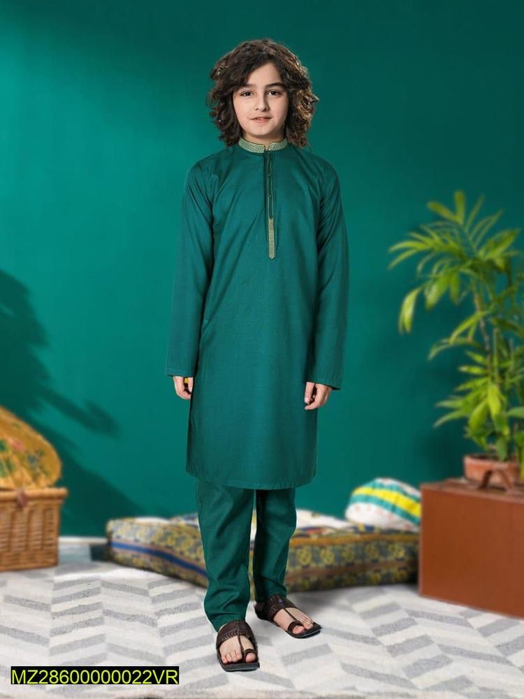 2 Pcs Boy’s Kurta And Shalwar Suit Set