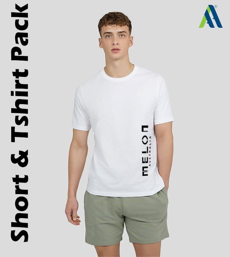 2 Pcs Men’s Jersey Printed T-shirt And Shorts Tracksuit